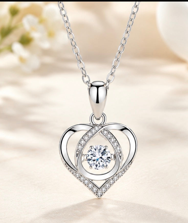 Romantic diamond heart pendant