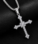 Religious diamond cross necklace