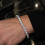 Diamond silver plated tennis bracelet