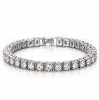 Diamond silver plated tennis bracelet